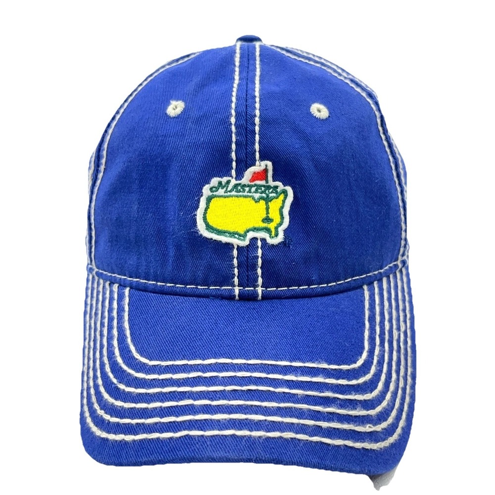 Vintage The Masters Hat Cap Strap Back Augusta Nationals Golf Twill Y2K Royal